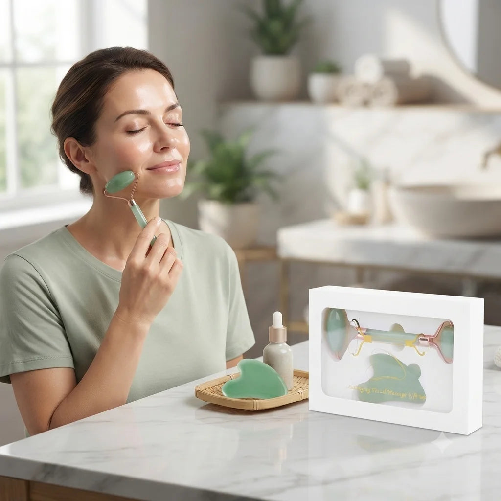 Rouleau de Massage Facial Anti-Gonflement — Rituel Lifting Express 2 en 1